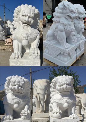 晚霞紅石雕獅子 運泰園林的專業定制加工服務